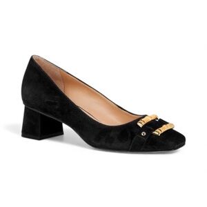 LIKE NEW TALBOTS CARLYE BAMBOO BUCKLE SUEDE
PUMPS  IN BLACK - SIZE 8M
